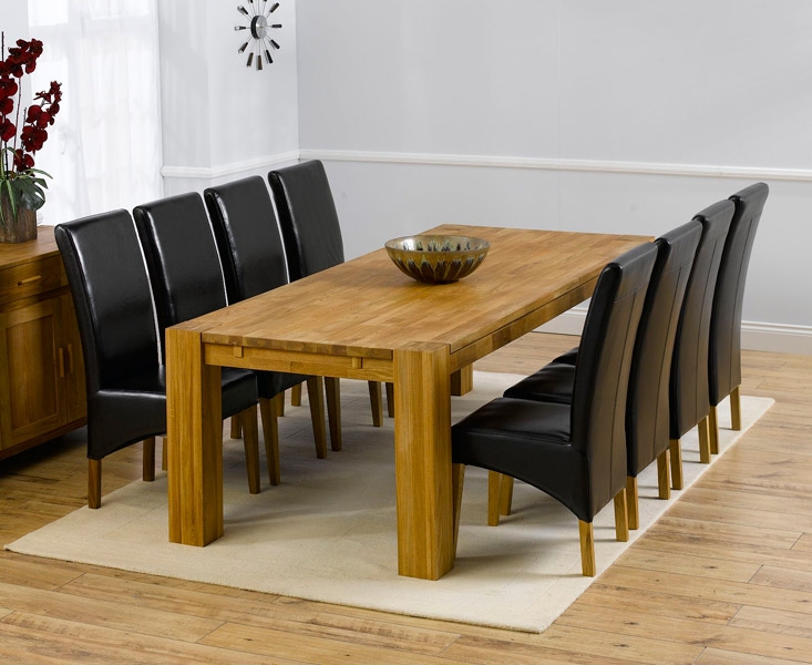 Oak Dining Table - 240cm and 8 Rochelle