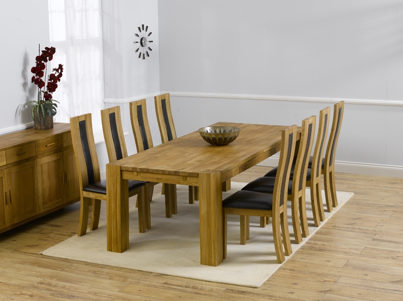 Oak Dining Table - 240cm and 8 Santander