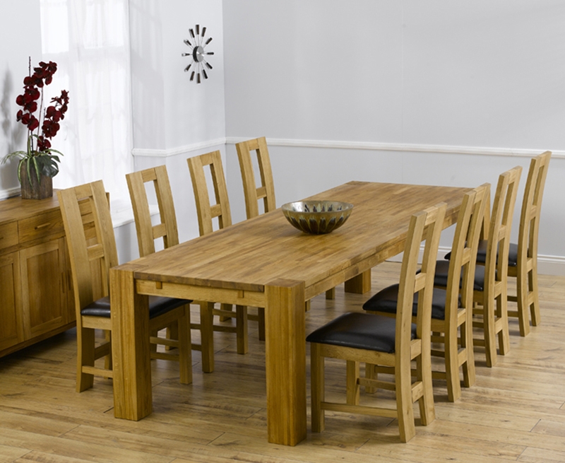 Oak Dining Table - 300cm and 8 Girona