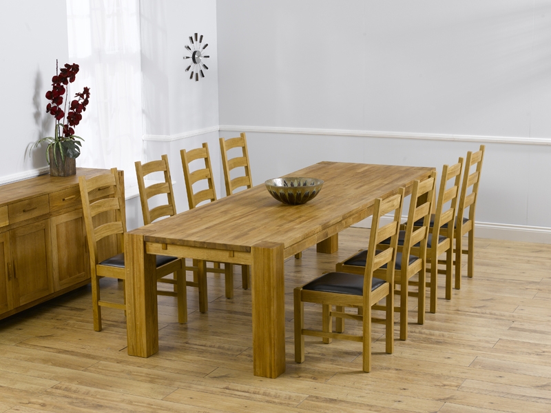 Turin Oak Dining Table - 300cm and 8 Lavena