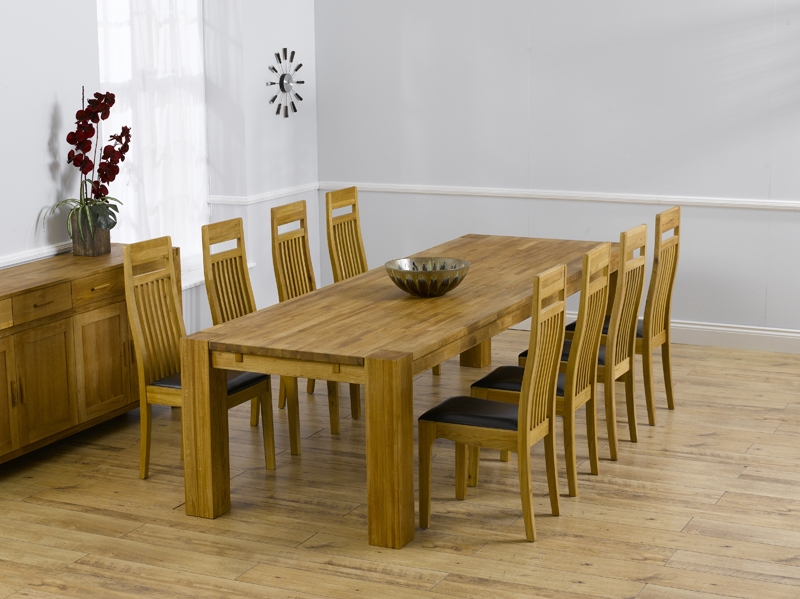 Oak Dining Table - 300cm and 8 Napoli