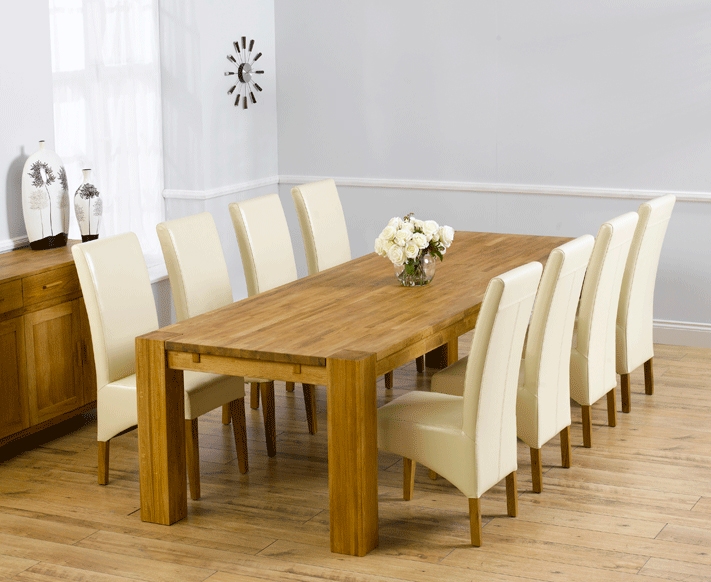 Oak Dining Table - 300cm and 8 Rochelle