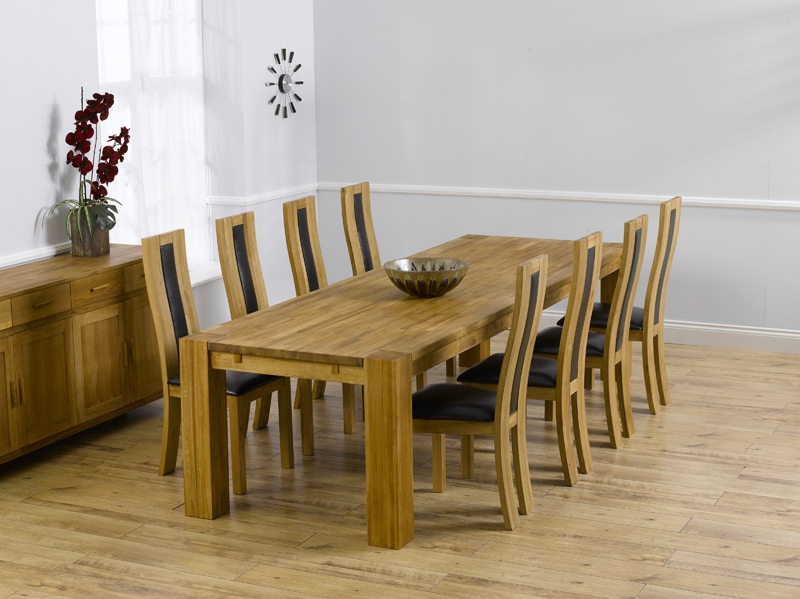 Oak Dining Table - 300cm and 8 Santander