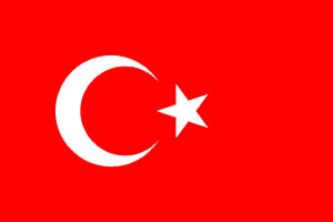 Turkey paper table flag, 6`` x 4``