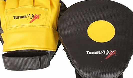 Turner Sports Focus Pads, Hook and Jab pads, Kick Pads, Boxing Pads, Martial Arts, Yellow
