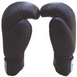 Hand Moulded PU Kick Boxing Gloves Professional Martial Arts Sparring bag Gloves Black 8oz