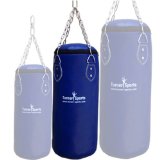 Turner Sports Kick Boxing Punch Bag Filled with Bag mitts and Chain Real Vinyl Blue 3ft