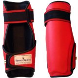 Turner Sports PU Shin pad leg and foot protector Martial Arts Kick Boxing Red Medium