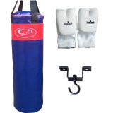 Quality Vinyl Punch Bag Kick Boxing Martial Arts set With Free Ceiling Hook�and Bag Gloves