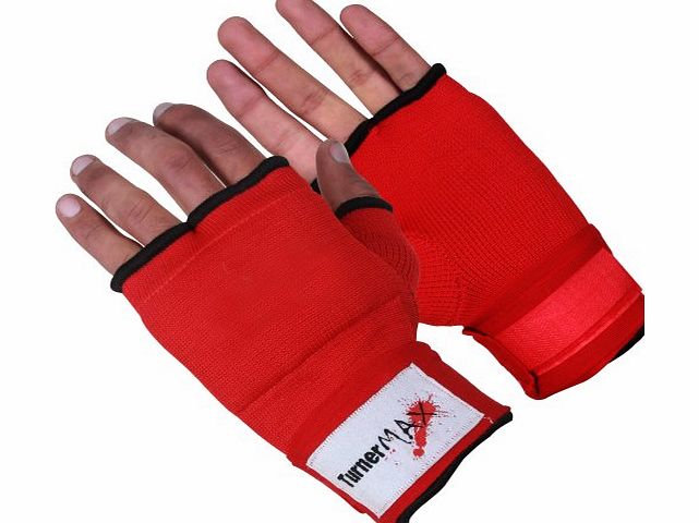 TurnerMAX Poly Cotton Inner Gloves Kick Boxing Training Protective Gear Elasticated Red Large