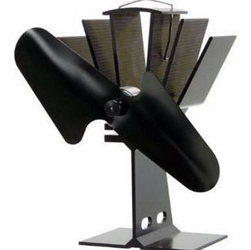 Turners Log Burners Heat Powered Stove Fan for Wood / Log Burner - Eco Friendly (Black)