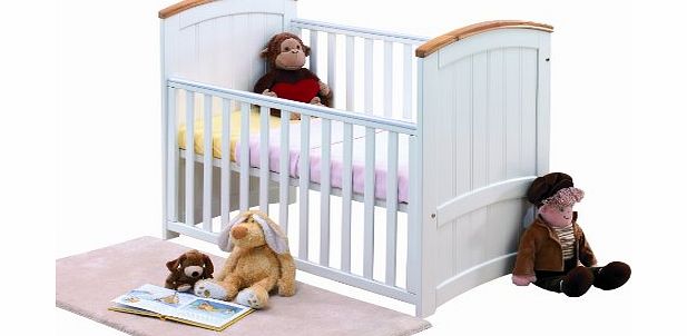 Barcelona Cot Bed (White/Beech)