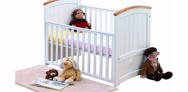 Barcelona Cot Bed (White/Beech)