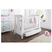Katie Dropside Sleigh Cot, White