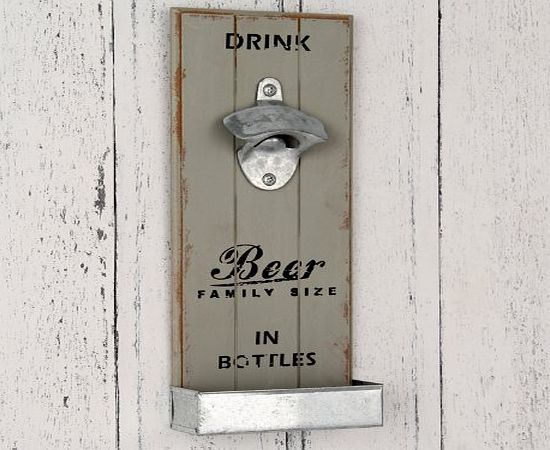 Tutti Decor Wall Mounted Antique Grey Metal Bottle Opener for Beer Lovers from Tutti Decor