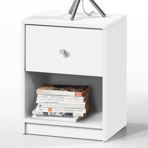 Tvilum May 1 Drawer Bedside Table In White