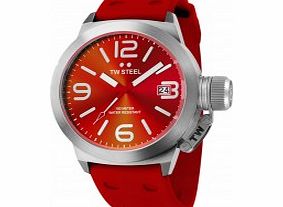 TW Steel Canteen Fashion Red Silicon Strap Watch