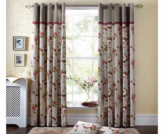 Rose Lined Eyelet Curtains