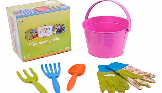 Childrens Gardening Tools 0833 My First Gardening Tools (Pink Bucket)