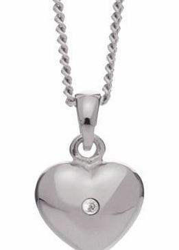 Twinkling Diamonds Sterling Silver Heart Pendant