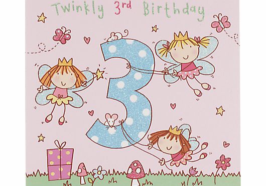 Twizler Fairy Birthday Card, Age 3