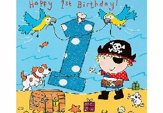 Twizler Pirate Birthday Card, Age 1