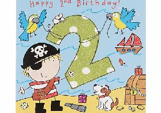 Twizler Pirate Birthday Card, Age 2
