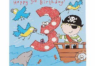 Twizler Pirate Birthday Card, Age 3