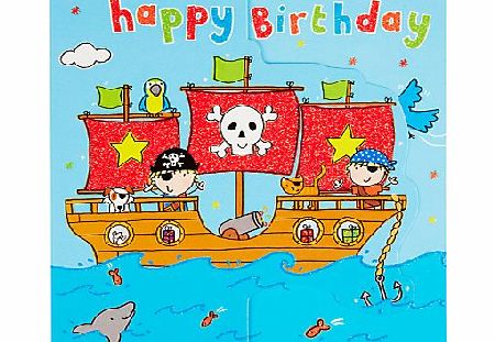 Twizler Pirate Ship Birthday Card