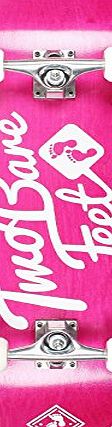 Two Bare Feet TBF Double Kick Complete Skateboard Cruiser 31`` x 8`` Concave Deck (Pink)