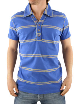 Two Stoned Blue Striped David Polo Shirt