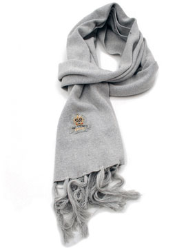 Two Stoned Heather Grey Ribbed Rush Scarf