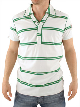 White Striped David Polo Shirt