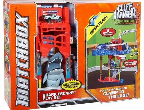 TY-P2C Mattel Exciting Matchbox Cliff Hanger Shark Escape Playset With Lots Of Obstacles And Reveals