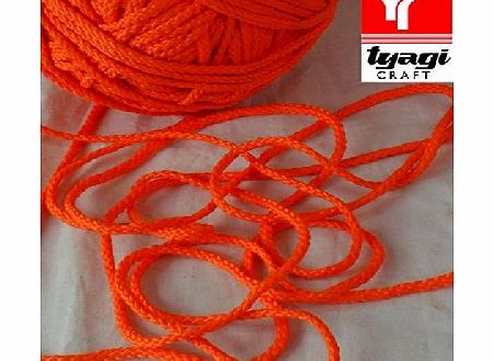 Tyagi Craft 6mm Designer Rope Furniture Decoration Trims Craft Projects Silk Cord Curtain Trims Upholstery Cordage Orange 5 Meter Tyagi Craft