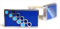 Tyler and Tyler Blue Disco Cufflinks by