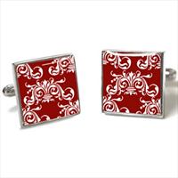 Tyler and Tyler Burgundy Clarence Cufflinks by