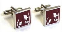 Tyler and Tyler Burgundy Spring Cufflinks by
