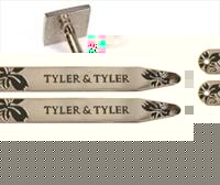 Green Enamel / Silver Cufflinks/Collar Stays by