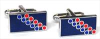 Tyler and Tyler Navy Disco Cufflinks by