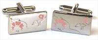 Tyler and Tyler Pink Rose Cufflinks by