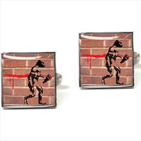 Tyler and Tyler Red Brick Chaz Chimp Cufflinks by