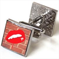 Tyler and Tyler Red Brick Hot Lips Cufflinks by