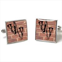 Tyler and Tyler Red Brick Sneakers Cufflinks by