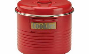 Vintage red large storage canister