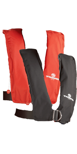 Typhoon Lifejacket XTS manual inflation with harness is a lightweight, inflatable lifejacket giving 
