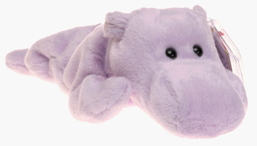TY~BEANIES AQUATIC TY Happy the Lavendar Hippopotamus Beanie Baby