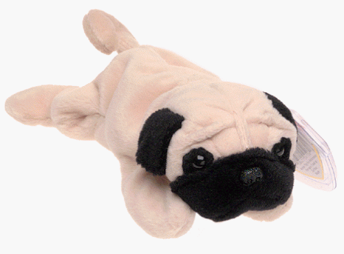 TY~BEANIES DOGS TY Pugsly the Dog Beanie Baby