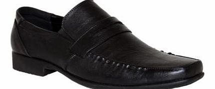 Ubershoes Mens Gents Black Brown Classic Slip On Comfortable Work Office Formal Shoes (7, Black)