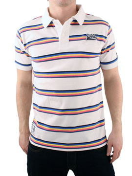 UCLA White Stripe Polo Shirt